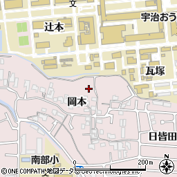 京都府宇治市五ケ庄岡本周辺の地図