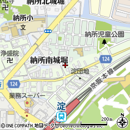 京都府京都市伏見区納所南城堀14-20周辺の地図