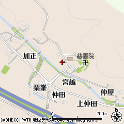 愛知県岡崎市鹿勝川町宮越周辺の地図