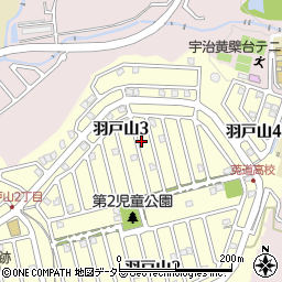 京都府宇治市羽戸山3丁目1周辺の地図