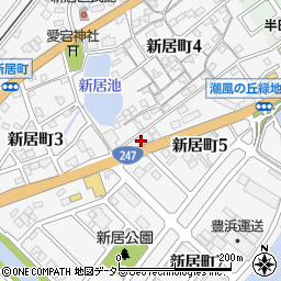 愛知県半田市新居町周辺の地図