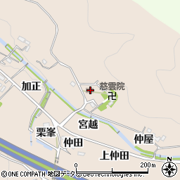 愛知県岡崎市鹿勝川町宮越14周辺の地図
