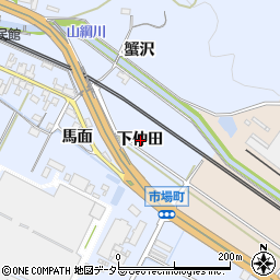 愛知県岡崎市市場町下仲田周辺の地図
