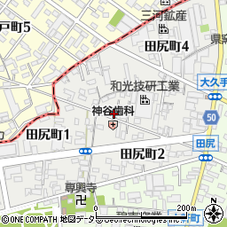 愛知県碧南市田尻町周辺の地図