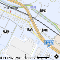 愛知県岡崎市市場町馬面周辺の地図