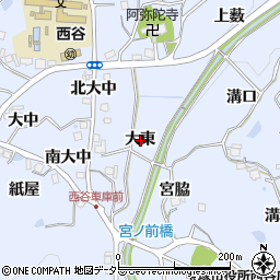 兵庫県宝塚市大原野大東周辺の地図