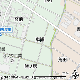 愛知県岡崎市在家町東浦周辺の地図
