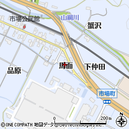 愛知県岡崎市市場町馬面7周辺の地図