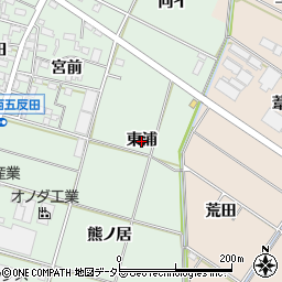 愛知県岡崎市在家町（東浦）周辺の地図