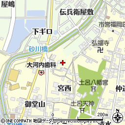 愛知県岡崎市福岡町（山下）周辺の地図