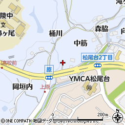 兵庫県川辺郡猪名川町原中道周辺の地図
