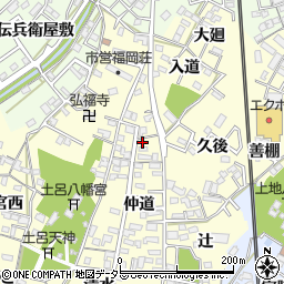 愛知県岡崎市福岡町仲道3周辺の地図