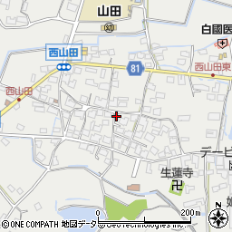 兵庫県姫路市山田町西山田576周辺の地図