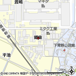 愛知県岡崎市合歓木町郷東周辺の地図