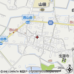 兵庫県姫路市山田町西山田612周辺の地図