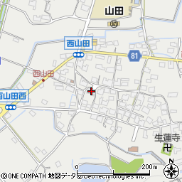 兵庫県姫路市山田町西山田614周辺の地図