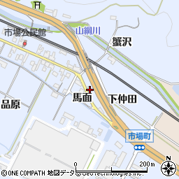 愛知県岡崎市市場町馬面3周辺の地図