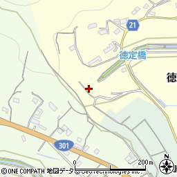 愛知県新城市徳定向山周辺の地図