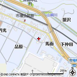 愛知県岡崎市市場町東町113周辺の地図