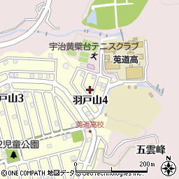 京都府宇治市羽戸山4丁目1周辺の地図