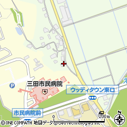 兵庫県三田市西野上401周辺の地図