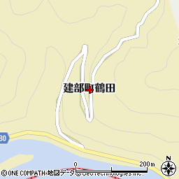 岡山県岡山市北区建部町鶴田周辺の地図