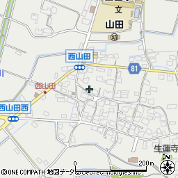 兵庫県姫路市山田町西山田602周辺の地図