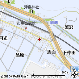 愛知県岡崎市市場町東町43周辺の地図