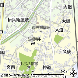 愛知県岡崎市福岡町御坊山周辺の地図