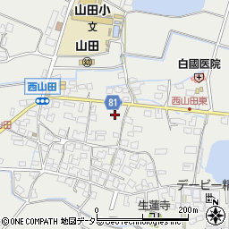 兵庫県姫路市山田町周辺の地図