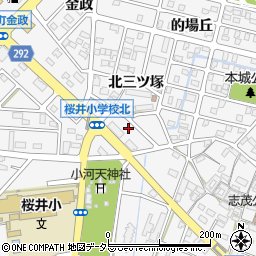 愛知県安城市小川町三日三升周辺の地図
