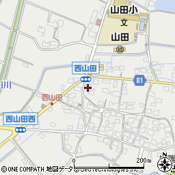 兵庫県姫路市山田町西山田124周辺の地図