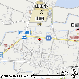 兵庫県姫路市山田町西山田597周辺の地図