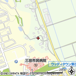 兵庫県三田市西野上414周辺の地図