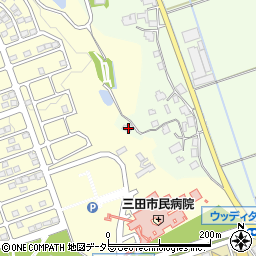 兵庫県三田市西野上433周辺の地図