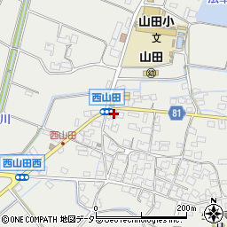 兵庫県姫路市山田町西山田125周辺の地図