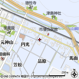 愛知県岡崎市市場町東町22周辺の地図