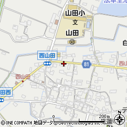 兵庫県姫路市山田町西山田122周辺の地図