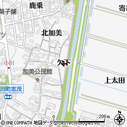 愛知県安城市小川町（欠下）周辺の地図