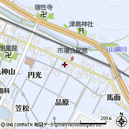 愛知県岡崎市市場町東町24周辺の地図