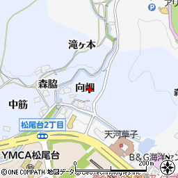 兵庫県猪名川町（川辺郡）原（向畑）周辺の地図