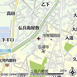 愛知県岡崎市若松町山下周辺の地図
