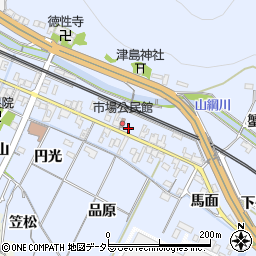愛知県岡崎市市場町東町73周辺の地図