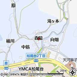 兵庫県川辺郡猪名川町原森脇周辺の地図