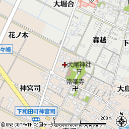愛知県岡崎市下和田町北浦周辺の地図