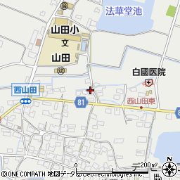 兵庫県姫路市山田町西山田108周辺の地図