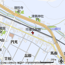 愛知県岡崎市市場町東町76周辺の地図