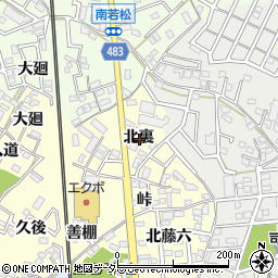 愛知県岡崎市福岡町北裏周辺の地図