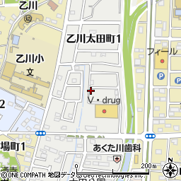 愛知県半田市乙川太田町周辺の地図