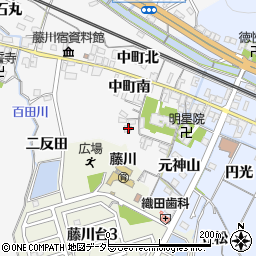 愛知県岡崎市藤川町中町南8周辺の地図
